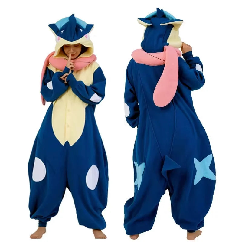Greninja Kigurumi Onesie Mewtwo Snorlax Gengar Cosplay Halloween Costume Adult Anime Axolotl  Eevee Cow Pajamas Pijama