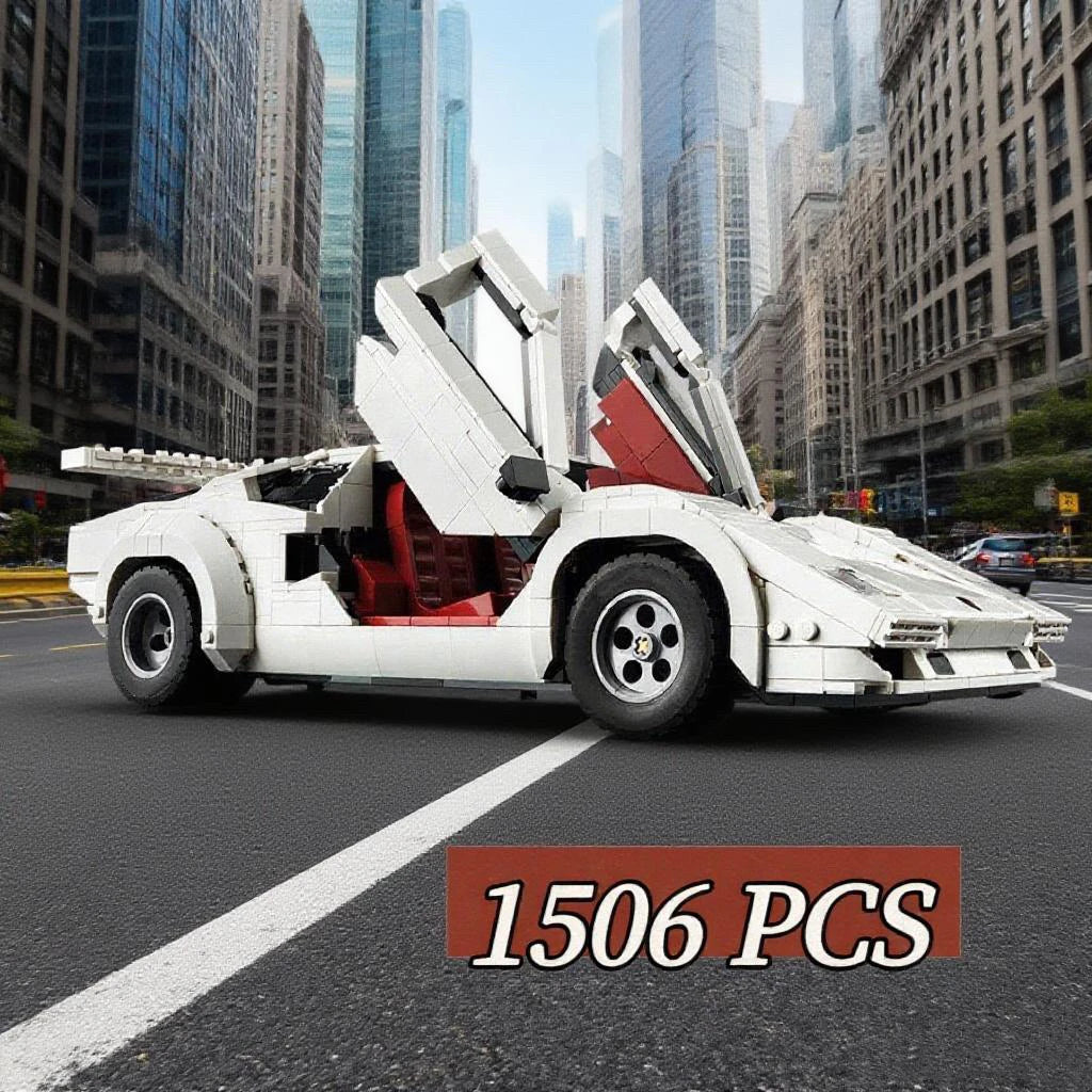 New 1506 pieces Countach 5000 home decor items, ultimate racing car collection, perfect for Christmas gifts or birthdays.
