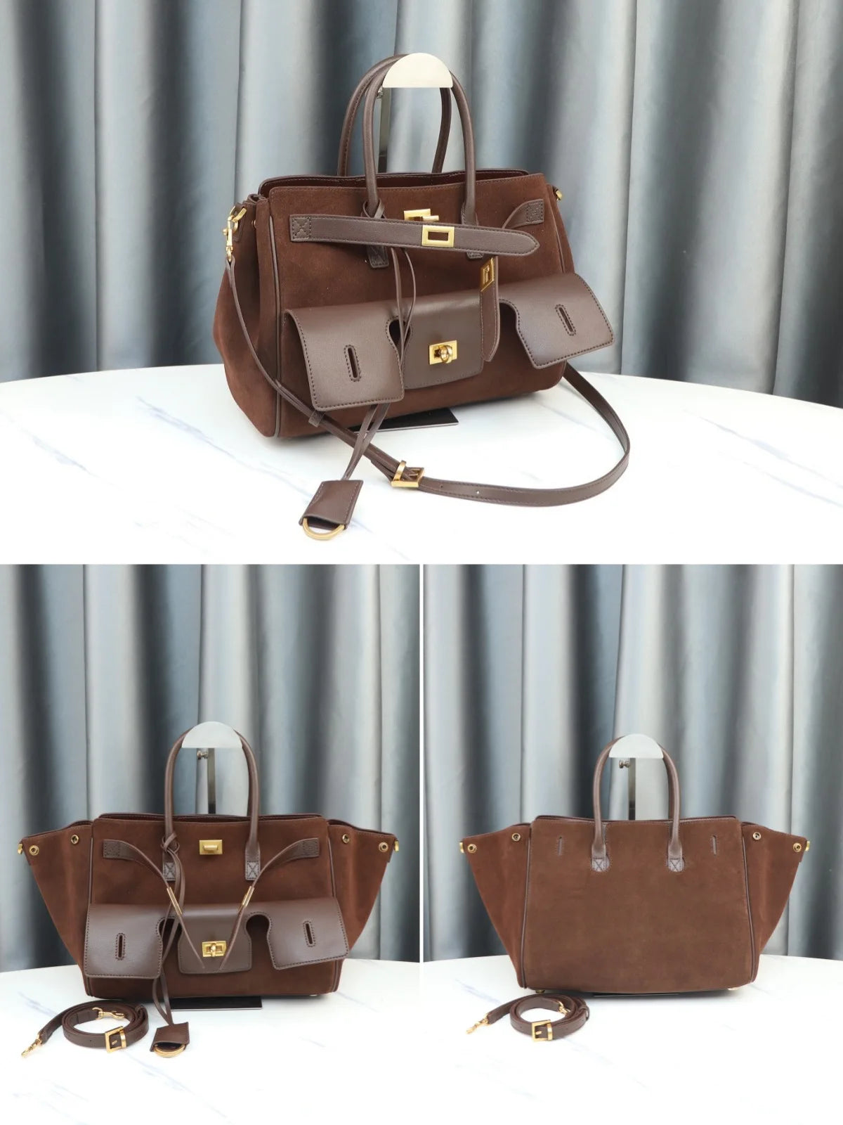 Genuine Cowhide Leather Tote Top Women's Bag Large-Capacity Neutral Motorcycle Wing Underarm Messenger Bag for Ladies 2025