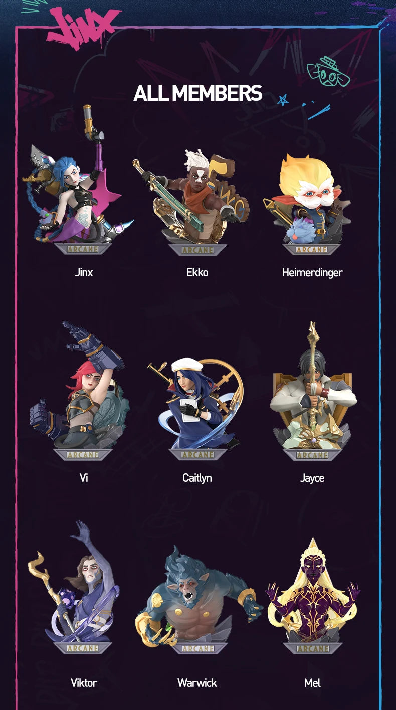 POP MART League of Legends: Arcane Series Blind Box Toys Kawaii Anime Action Figure Caixa Caja Surprise Mystery Bag Toy