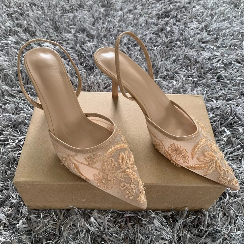 Women's Mesh Slingback Heels