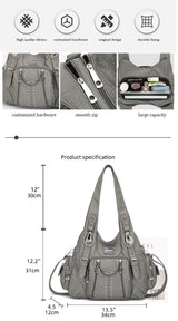 Vintage Women Bag Large Handbags Satchel Top-handle PU Shoulder Bag Vintage Dumpling Pack Multi-pockets Shoulder Bags Purse