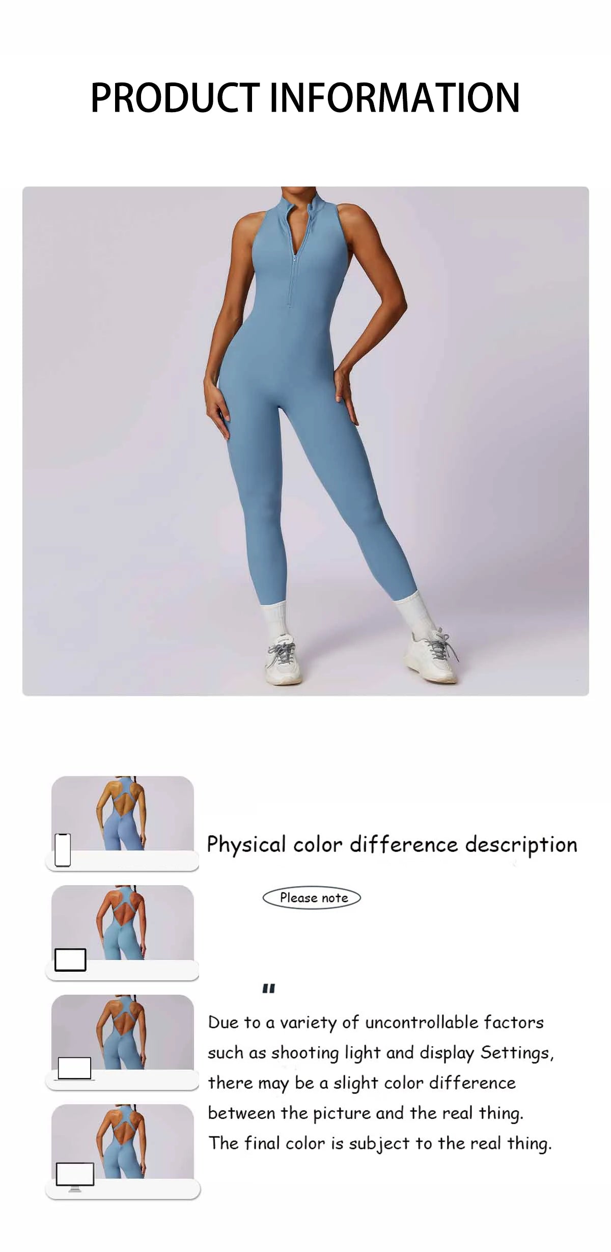 V-Back Athletic Yoga Jumpsuit