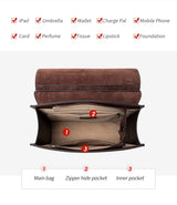 Cnoles Vintage Women's Leather Backpack Casual Shoulder Bag Travel Purse for Girls College School Book Bag