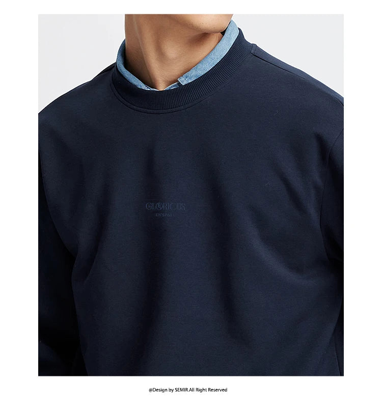 Semir Unisex Sweatshirt Regular Shoulder Crew Neck Soft Cotton Feel Pullover Everyday Casual Style Autumn Top 2026