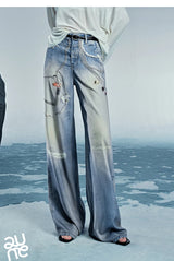 TOYOUTH Women Denim Jean 2025 Spring New Long Pants 8518053