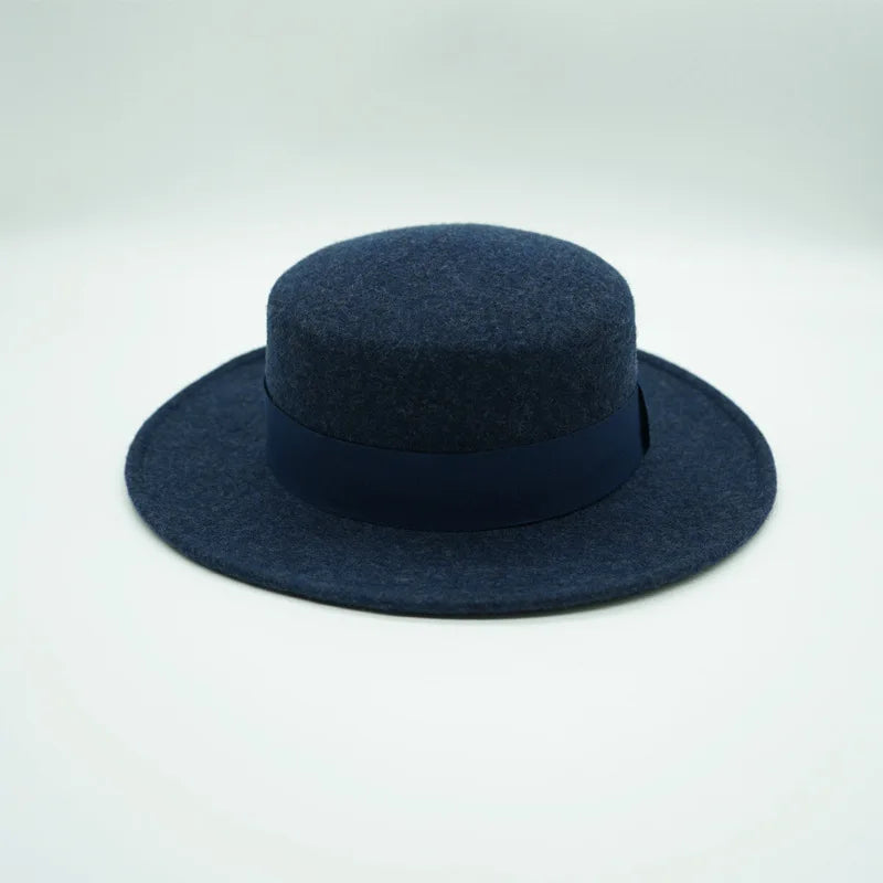Wool Felt Fedora & Boater Hat – Wide Brim, Unisex