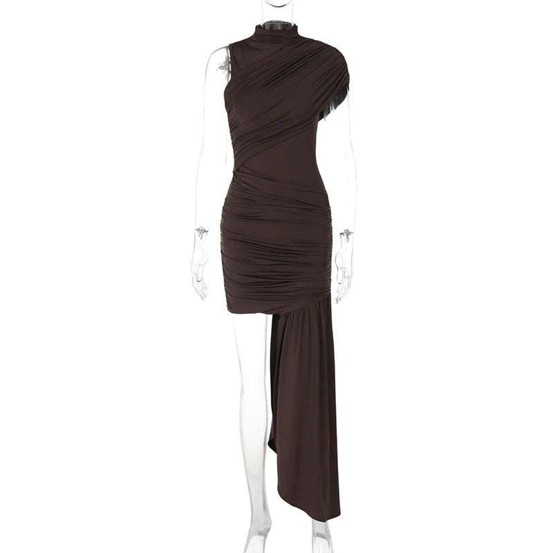 Elegant Ruched Sleeveless Mini Dress