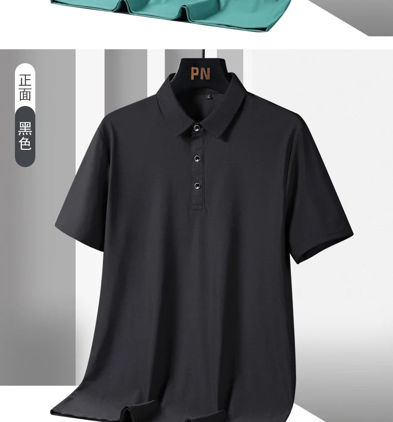 Men's Plus Size Ice Silk Polo Shirt – Quick Dry