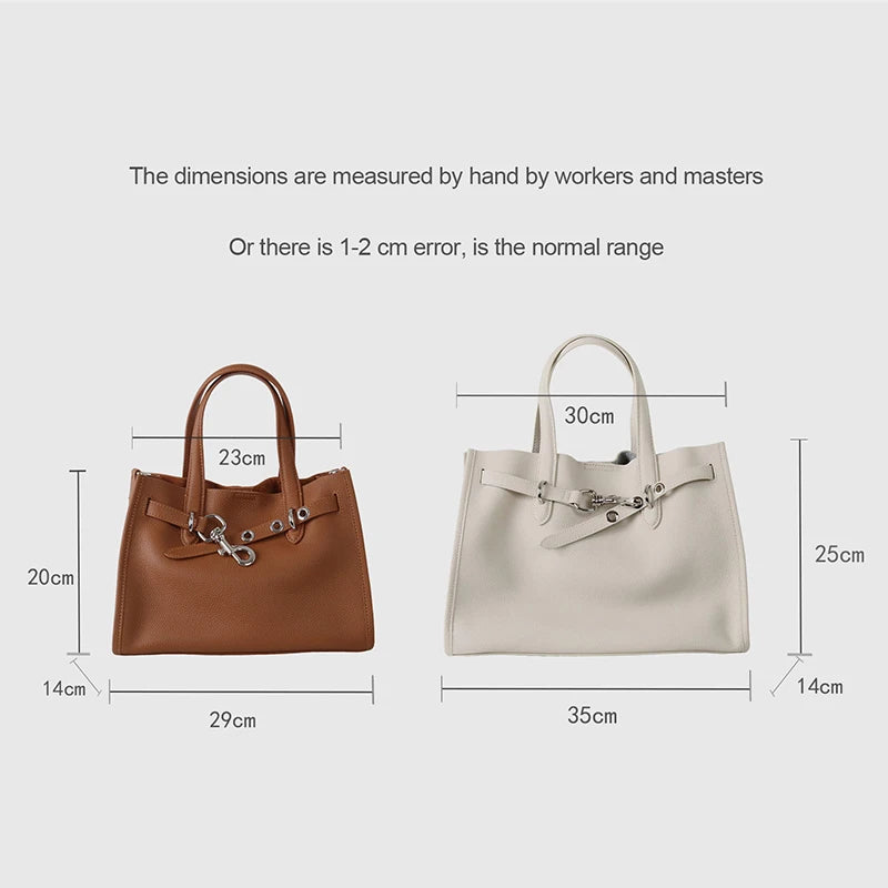 Luxury Brand Silver Buckle Women Bags Genuine Leather Handbags Women Shoulder Bags Cowhide Autumn Winter New Square Women Totes