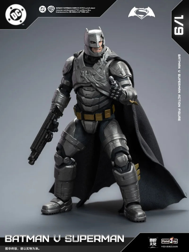 In Stock Fondjoy Batman VS Superman 1:9 Scale Action Figure Set DC Comics Movie Authentic Interchangeable Heads Boys Gifts Model