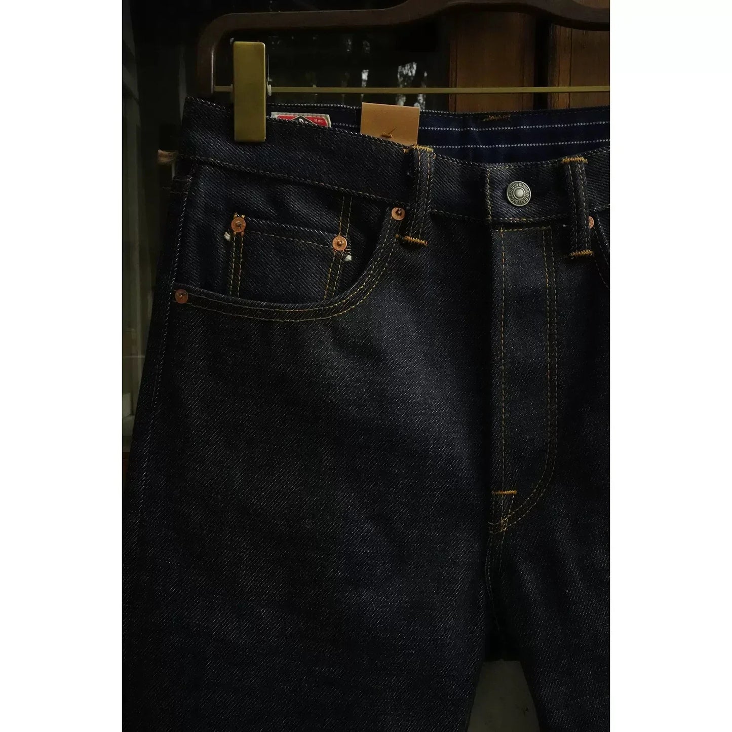 BOB DONG 22oz Heavyweight Selvage Denim Jeans Rigid Straight Fit Pants Lot N235