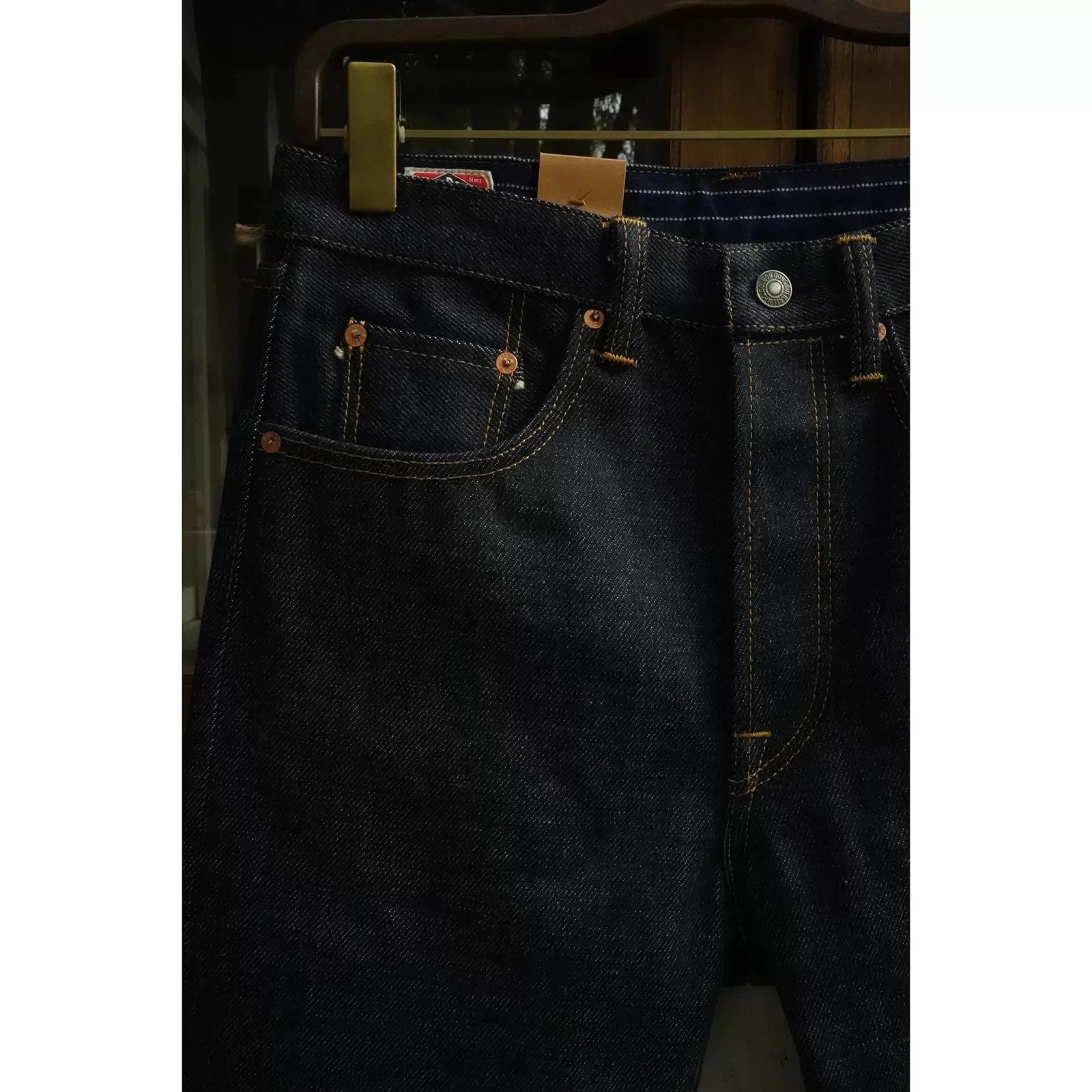 BOB DONG 22oz Heavyweight Selvage Denim Jeans Rigid Straight Fit Pants Lot N235