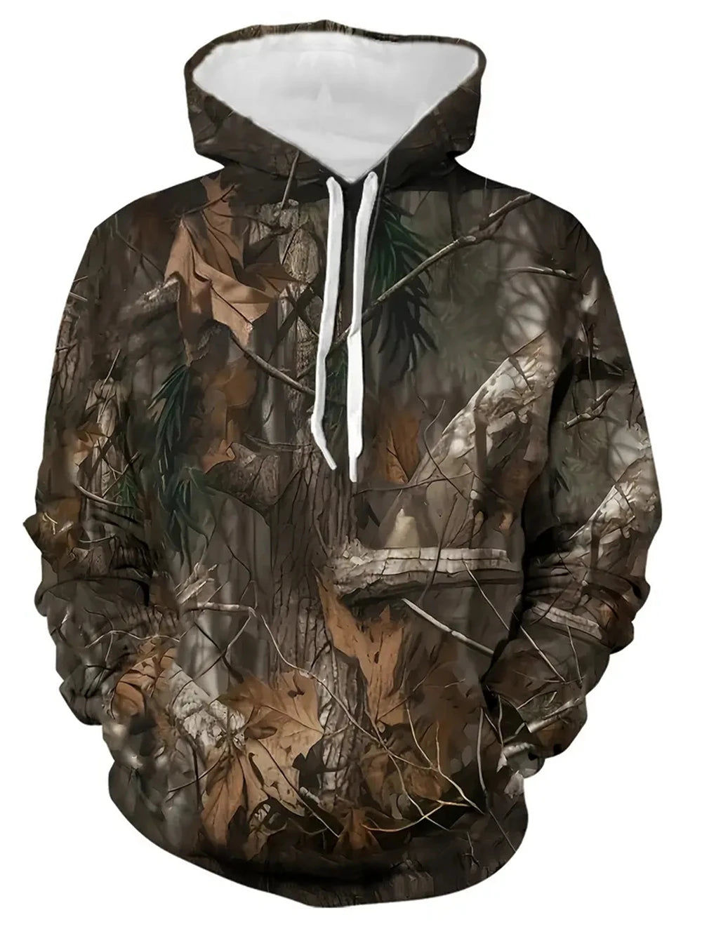 3D Leaf Camo Oversized Pullover Hoodie
