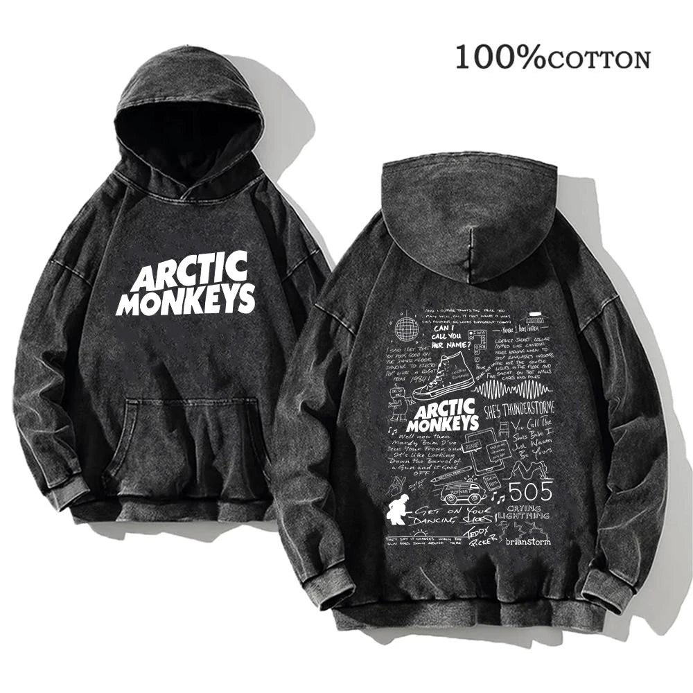Retro Arctic Monkeys Printed Hoodie | Vintage Rock Streetwear