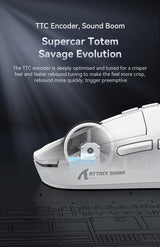 Attack Shark X6 Bluetooth Mouse Gaming Wireless Tri-Mode Connection,RGB Touch Magnetic Charging Base PAW3395 Macro Gaming Mouse