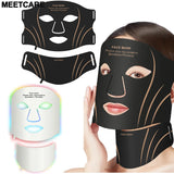 7 Colors LED Face Neck Set Mask Red Light Skin Rejuvenation Brighten Soft Silicone Facial Photon Therapy Flexible Skin Repair