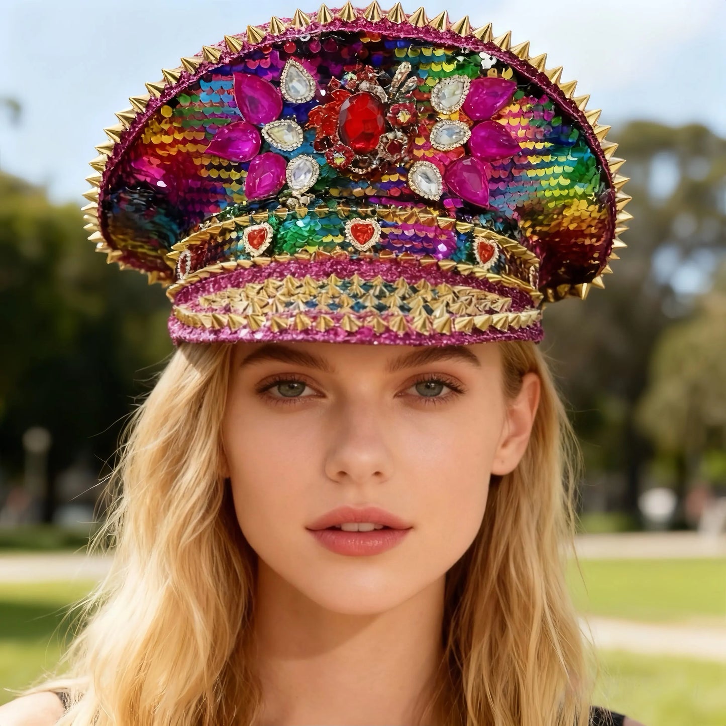 Rhinestone Captain Hat | Festival & Masquerade Cap