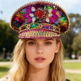 Rhinestone Captain Hat | Festival & Masquerade Cap