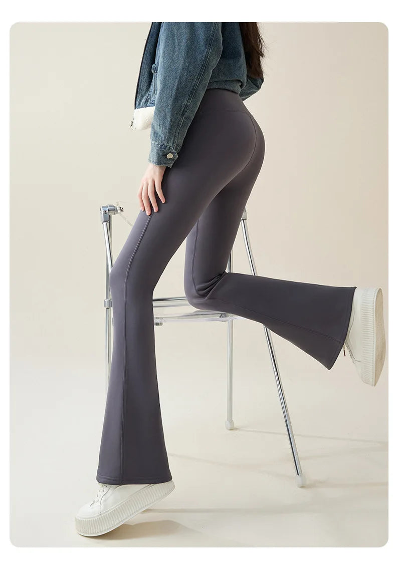 Women's Fleece-Lined High Waist Flare Leggings
