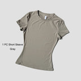 Quick-Drying Gym Leggings Set Sport Suit Short Sleeve Breathable Stretchy Slim Fitness Active Top Tight Gym Set