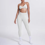 Women 2pcs Patchwork Sport Yoga Suit Training Sleeveless Sport Gym Tops Tummy Control Slimming Booty Leggings Yoga Suit Sports