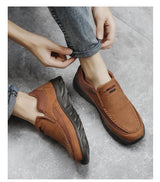 Men Leather Casual Shoes Breathable Loafers Men Sneakers New Male Comfortable Leather Flat Footwear Sneakers Men Shoes