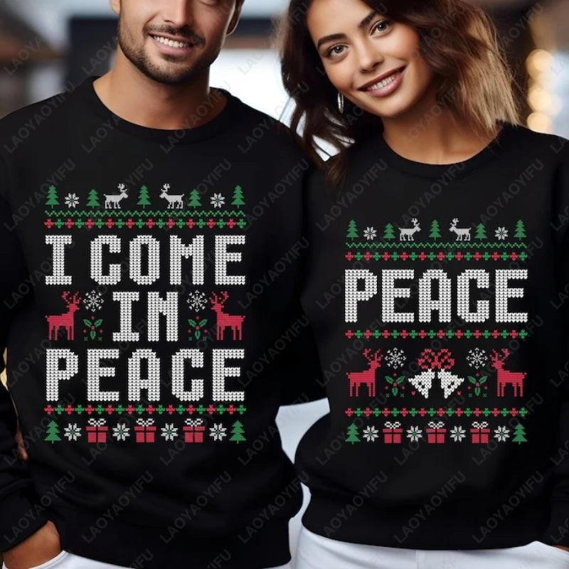 Playful Matching Couples Christmas Hoodie