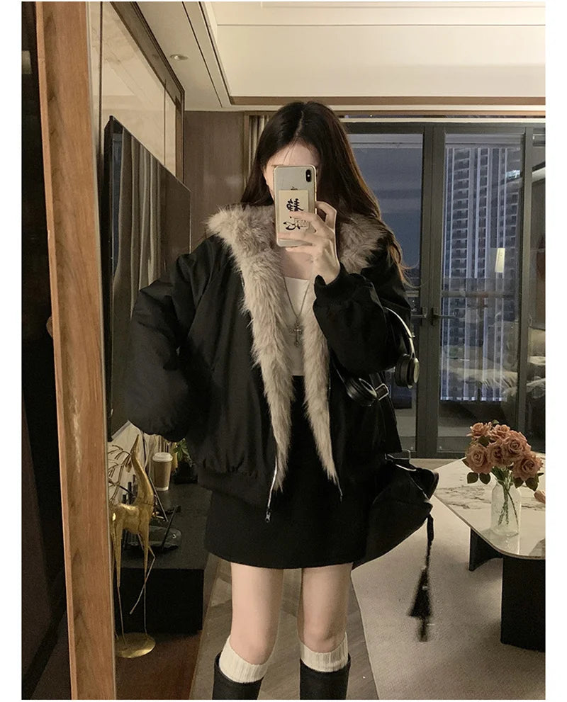 Double-Sided Hooded Winter Parka