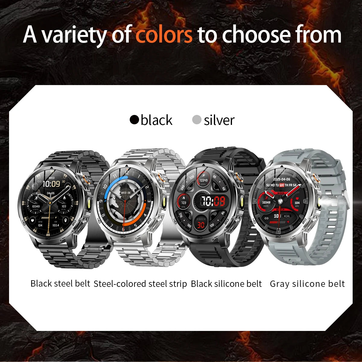 GUHUAVMI AK95 Pro Smartwatch – AMOLED, GPS & Flashlight