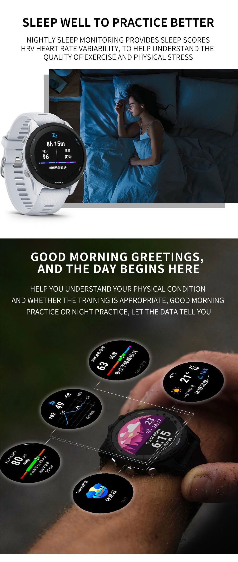 Garmin Forerunner 255 Professional Running, Riding, Swimming, Triathlon Marathon Track and Field Training smartwatch