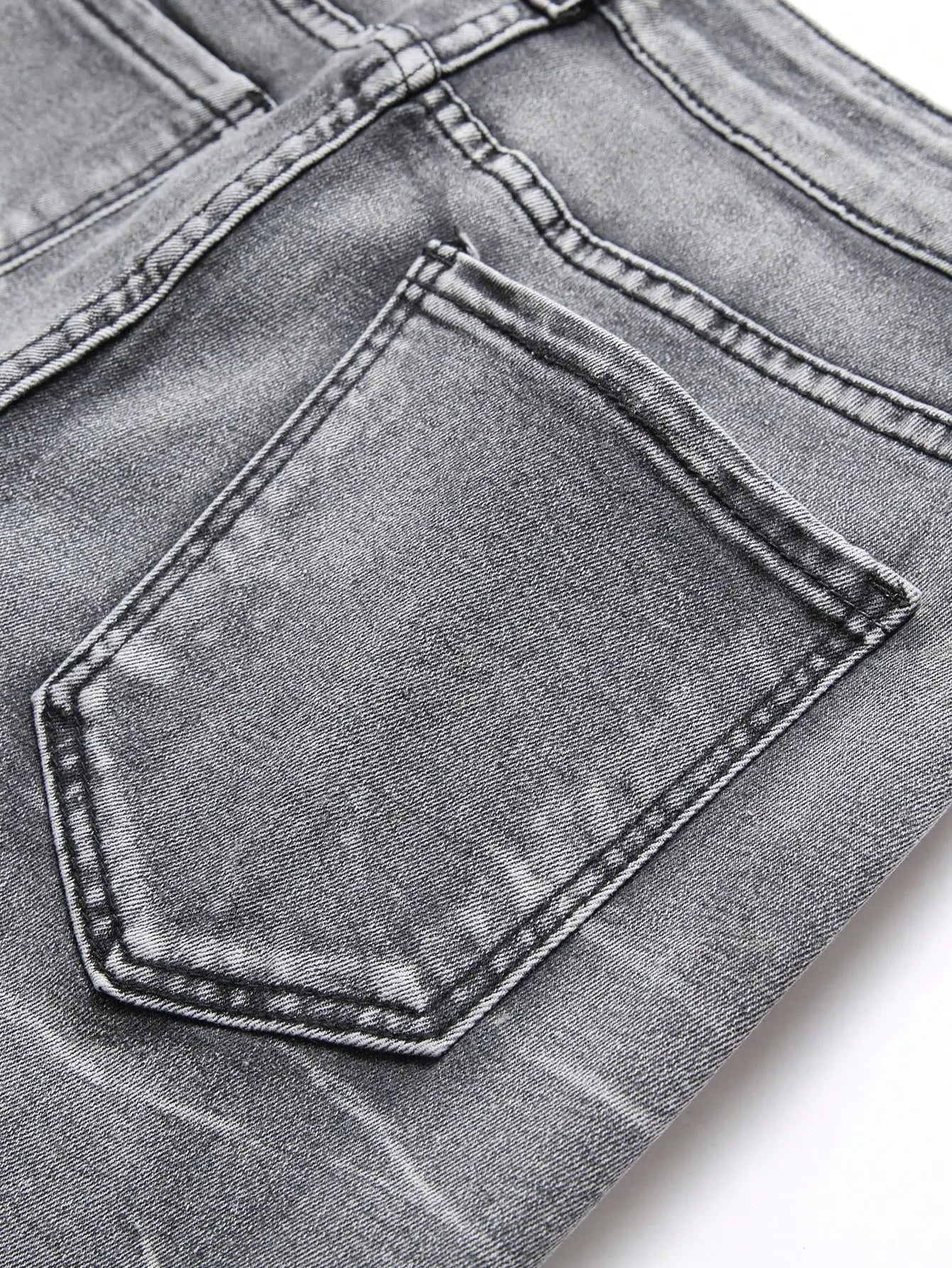 Men's Ripped Patchwork Stretch Denim Jeans | Streetwear