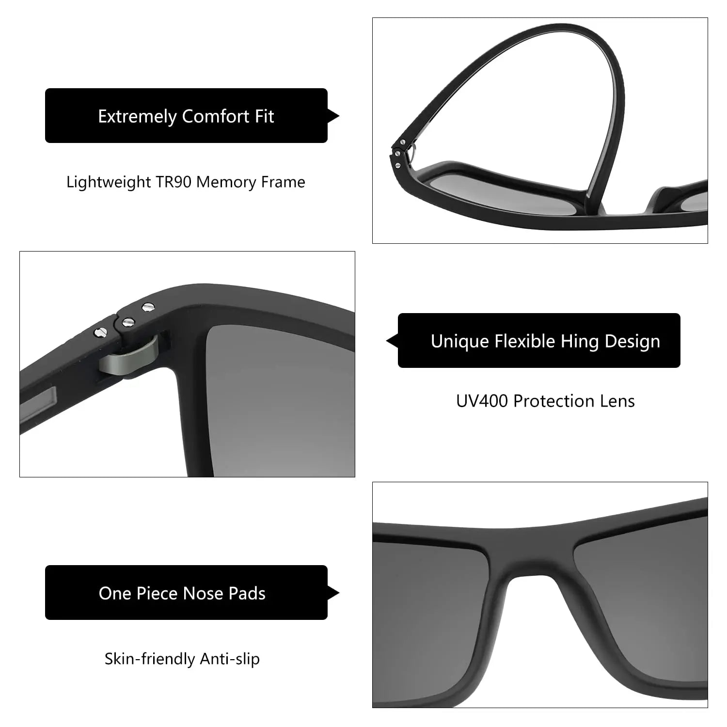 Zenottic Men's Polarized Sunglasses – UV400 TR90 Frame