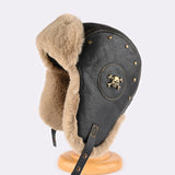 Retro Rivet Metal Hat Men's Ski Cap Winter Hat Thickened Warm Ear Protection Hats Pilot Hats Classic Riding Hat털모