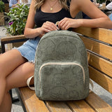 Gothic Skull Allover Print Women Fashion Backpack Corduroy Multi-pocket Large Capacity Commuter Bag