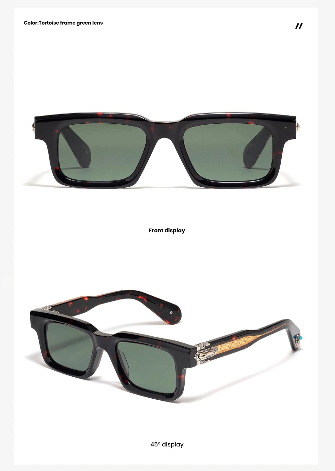 PRILEY Belvedere Vintage Square Sunglasses for Men & Women