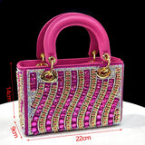 Rhinestone Pointed-Toe Slingback Heels & Bag Set