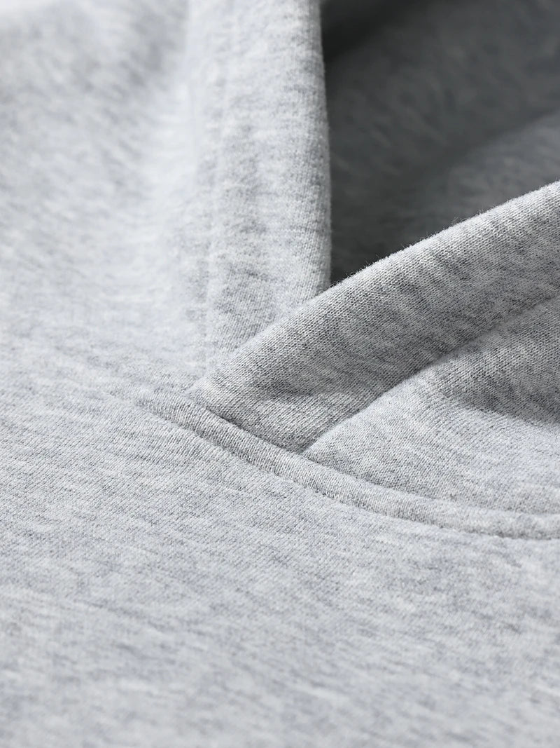 Cotton Baggy Fleece Hoodies for Men Solid Color Plush Pullovers Oversized Hooded Sweatshirt Autumn Winter Thick Clothes Unisex