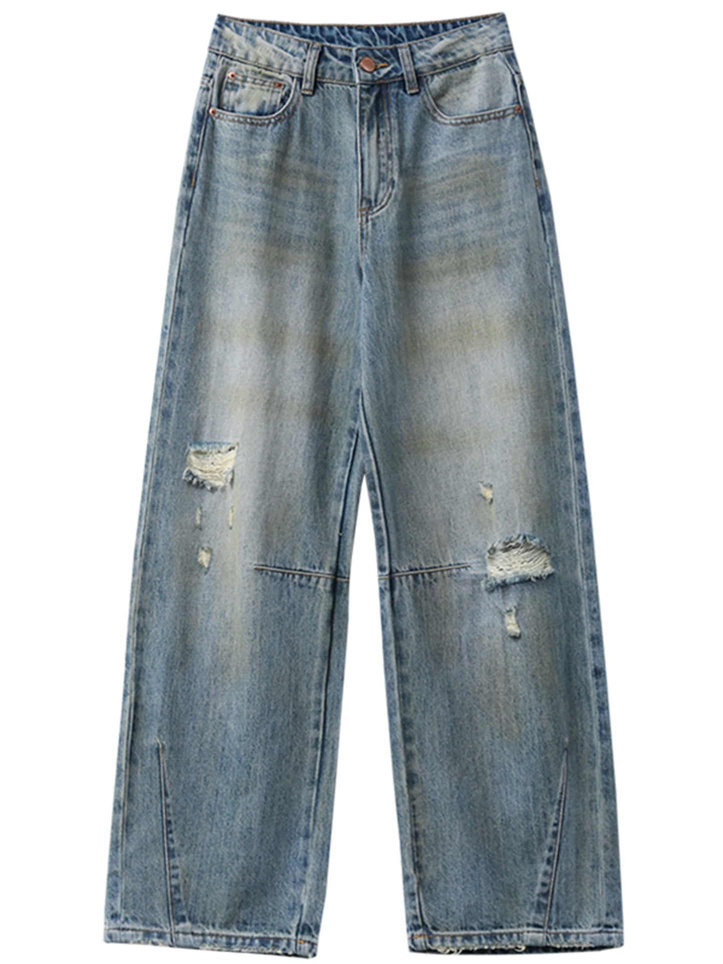 CHIC VEN Retro Women's Jeans Loose Casual  New High Waisted Wide Legs Denim Pant Female Trousers Spring Autumn 2025