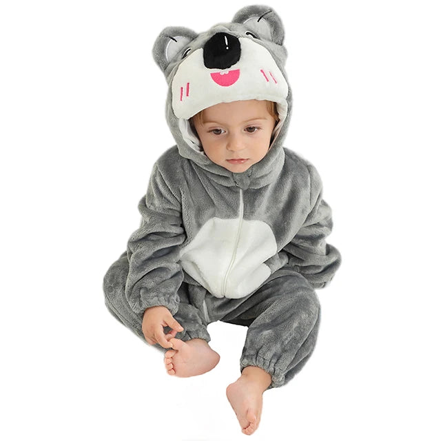Plush Hooded Baby Winter Romper