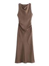 Elegant Satin Summer Slip Dress | Chic Evening Midi for Women