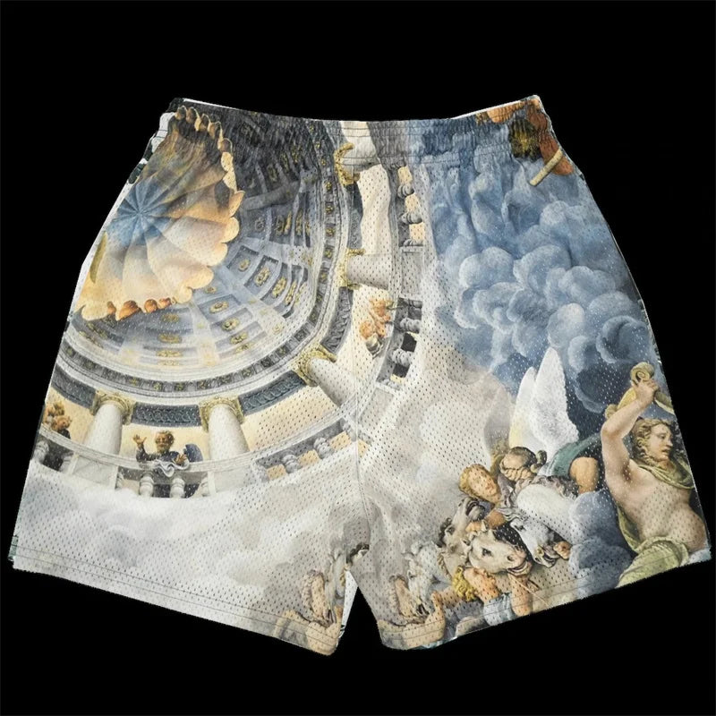 Rose Embroidered Hip Hop Shorts