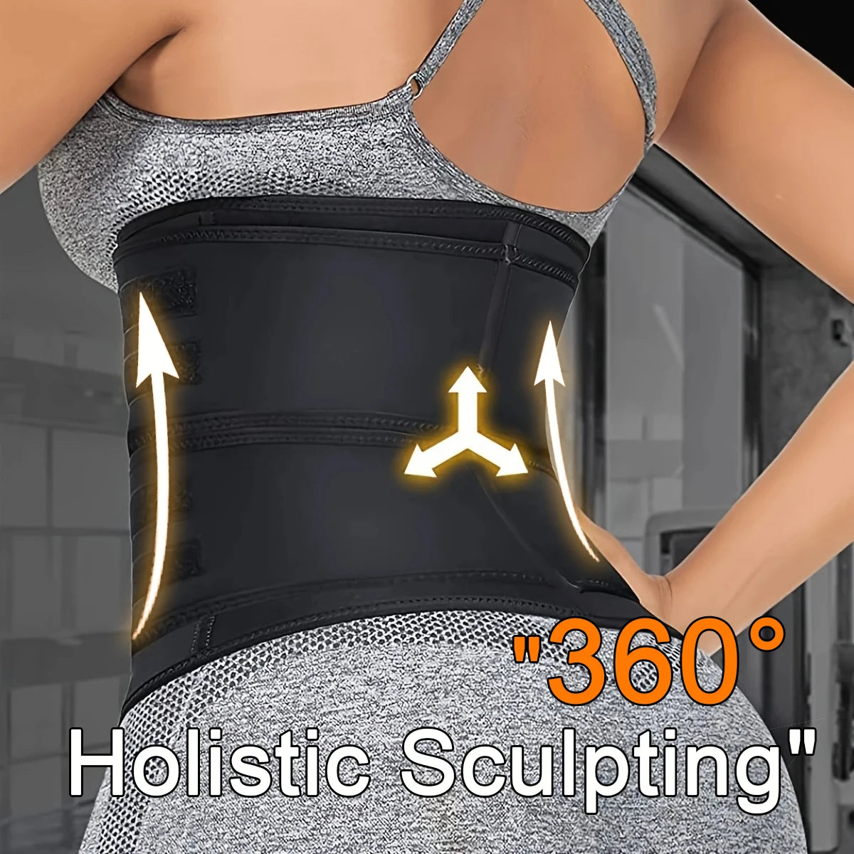 Double Belt Neoprene Waist Trainer – Adjustable Zip-Up Workout Cincher for Women