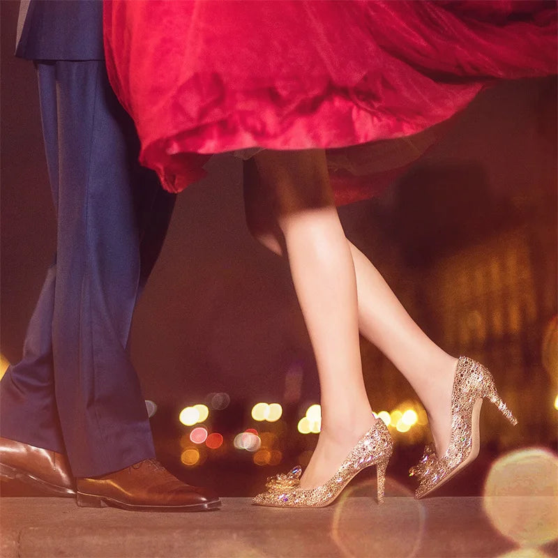 Women's Rhinestone Pointed-Toe Wedding Pumps