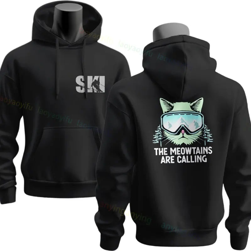 Men's Ski & Snowboard Graphic Hoodie for Fall and Winter