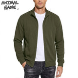 Men’s Stand-Collar Full-Zip Knit Jacket