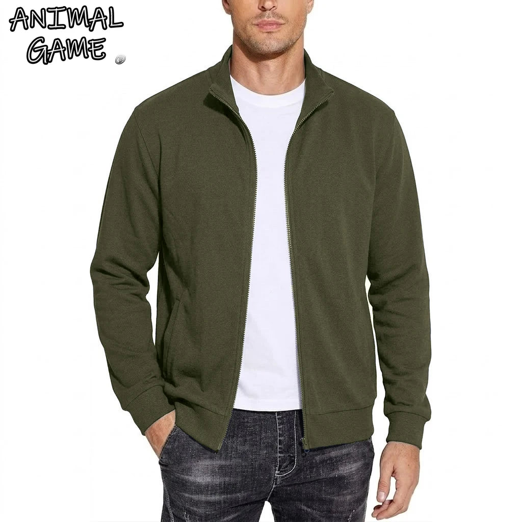 Men’s Stand-Collar Full-Zip Knit Jacket