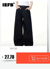 IEFB Men's Straight Denim Pants New Cleanfit Solid Color Korean Version Wide Leg Versatile Casual Jeans Trend New Autumn  9C1519