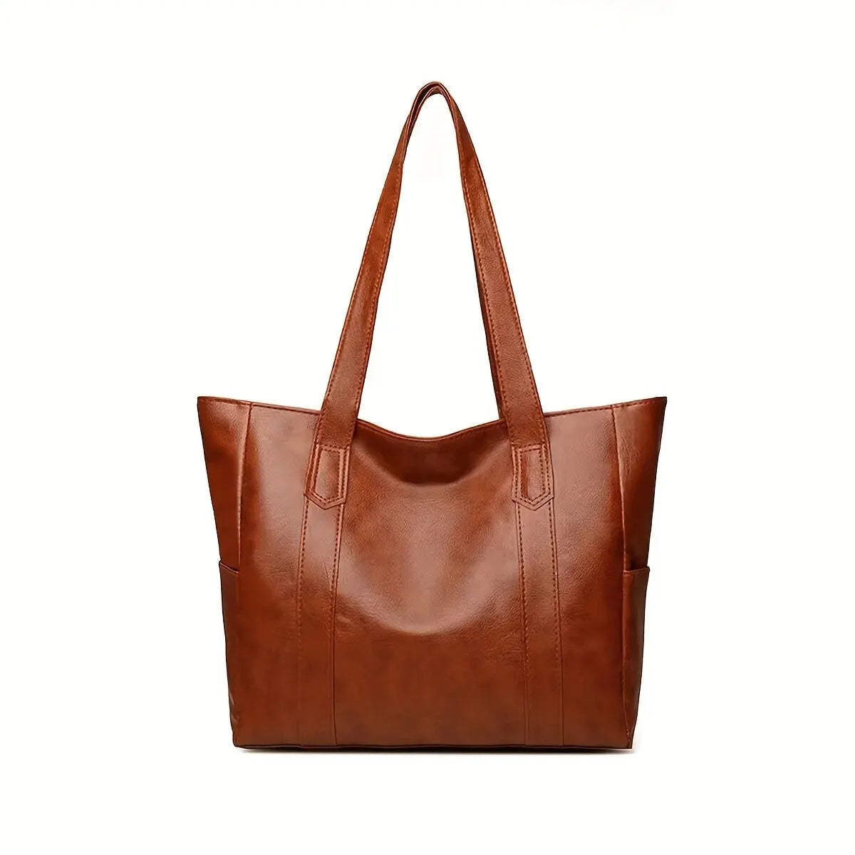 Vintage Vegan Leather Large Capacity Tote