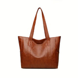 Vintage Vegan Leather Large Capacity Tote